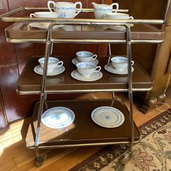 Mid Century Modern Cosco Rolling Serving Trolley Cart 