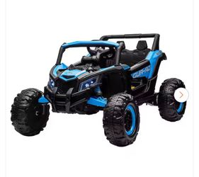 Electric Off-Road UTV Car for Kids - 24V Battery Powered with Remote Control, 200W Motor, Spring Suspension, Blue