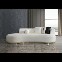 Ella Ivory Boucle Chaise Lounge


