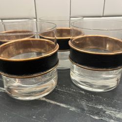Mcm 1970s Lowball Glasses From Coppercraft Guild