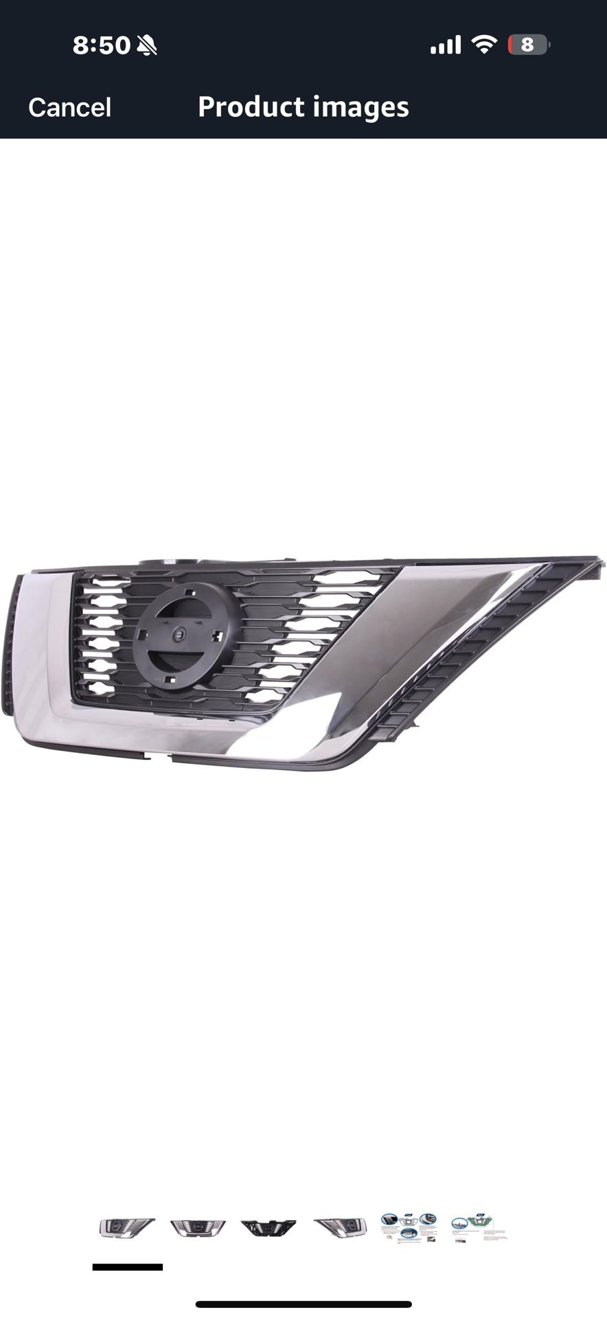 Front Grille Compatible with 2017-2018 Nissan Rogue with Chrome Molding, ABS Replacement Bumper Grill for NI0-6FL0B For 2017-2018 Nissan
