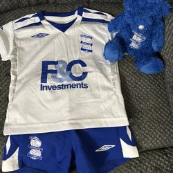 6-12 Months Birmingham City Football Club Outfit Plus Bcfc Teddy Bear 