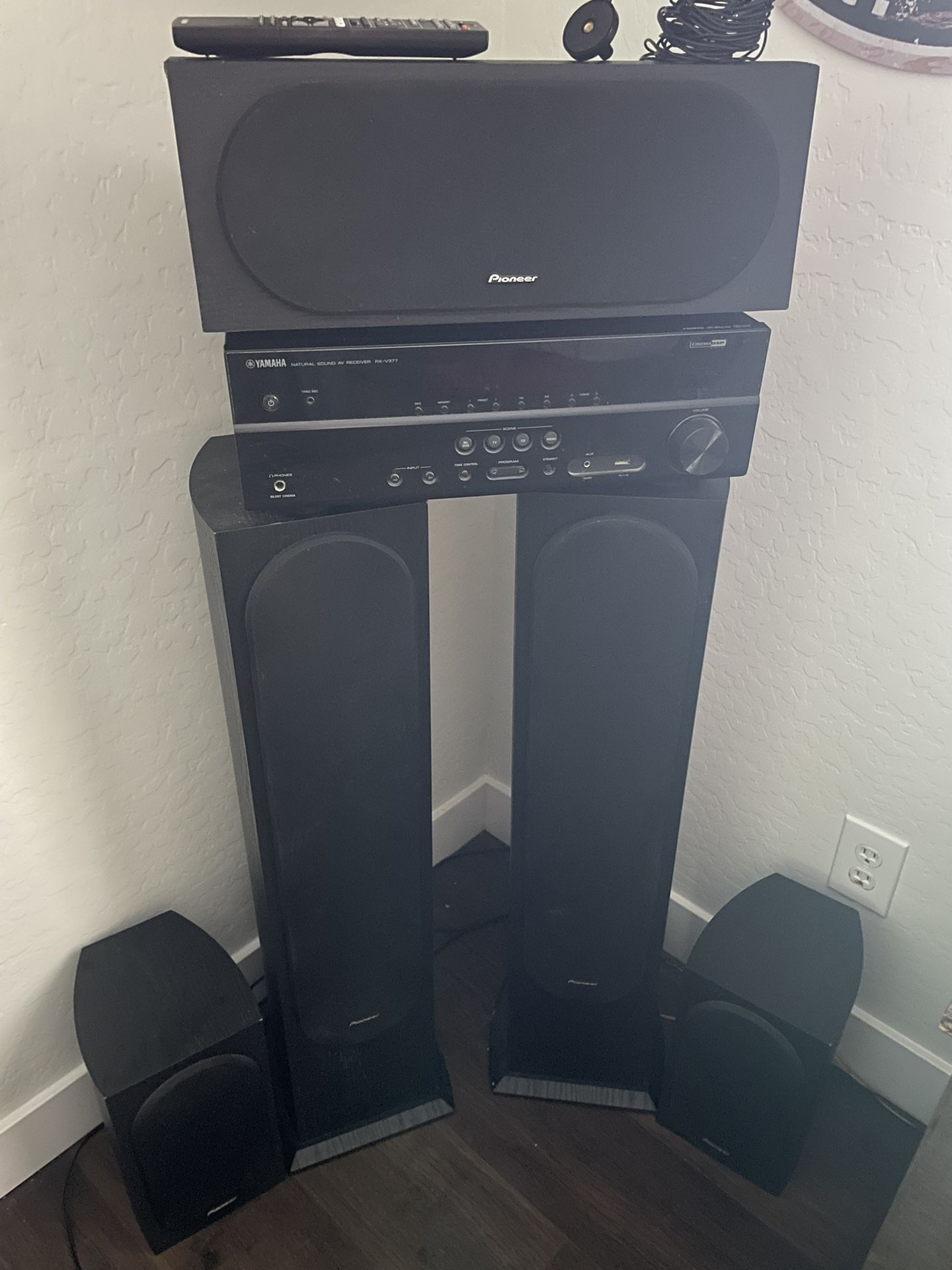 Yamaha RX-V377 Receiver and Pioneer Home Theater Speaker’s 