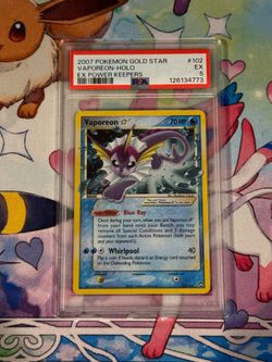 PSA 5 Vaporeon Gold Star 102/108 EX Power Keepers Holo English Pokemon