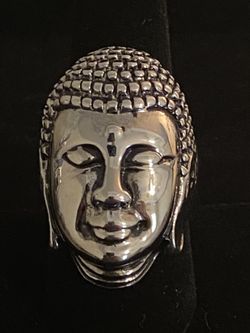 Stainless steel Buddha ring