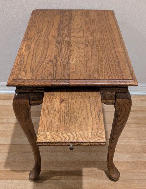 Wood Coffee Side Table with Side Extensions