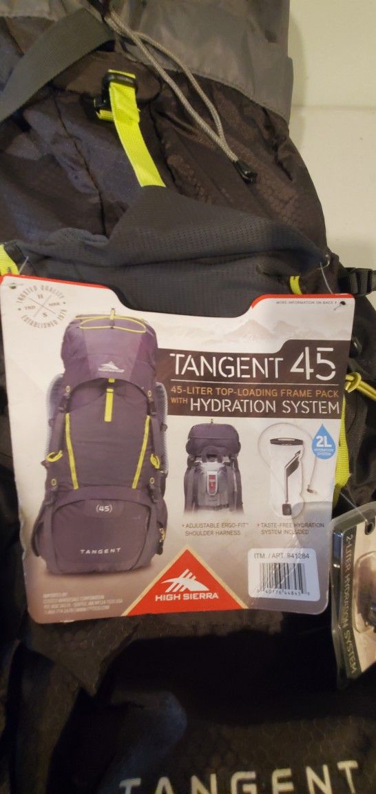 Hiking Backpack - (New) 45 Liter, High Sierra