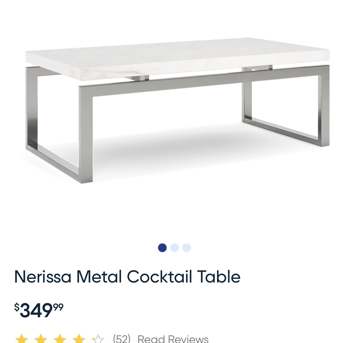 Nerissa Metal Cocktail Table Used ($160)  (original Price 350) 