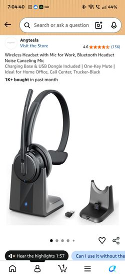 Bluetooth Wireless Headset w/ noise cancelling