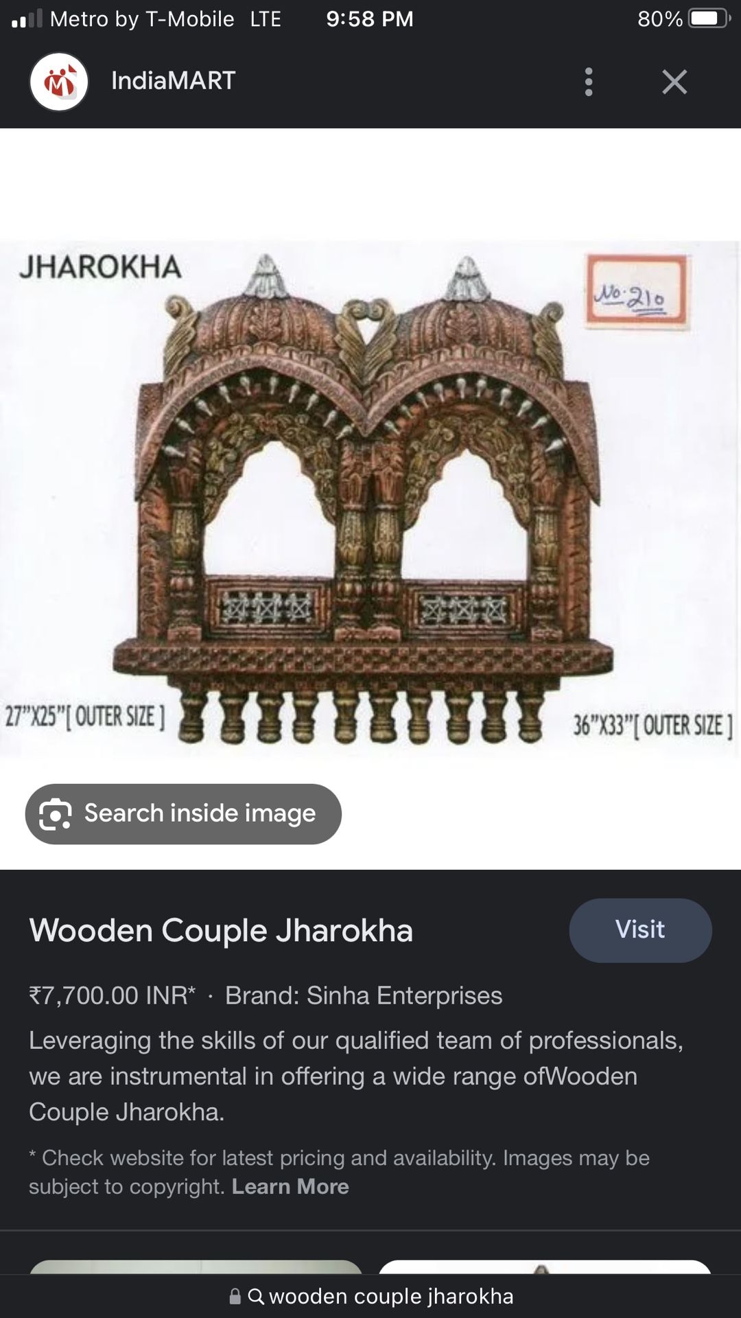 Designer Wooden Jharokha Frame