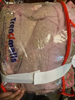 TrendMalls Pink Embroidered Suit Set