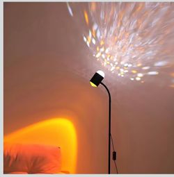 Projection floor Lamp, Dual Head Sunset Lamp with Water Ripple Vertical Floor Light