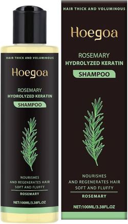 Rosemary Hydrolyzed Keratin Shampoo, Hair Growth and Thickening, Strengthening Treatment, 100ml/3.38 Fl Oz