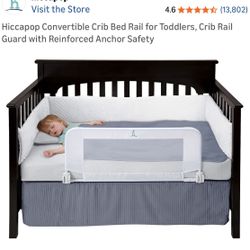 Hiccapop Convertible Crib Bed Rail for Toddlers Baby Child kids Crib Rail Guard