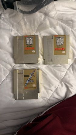 NES Gold Legend of Zelda & Zelda II Cartridges Lot of 3