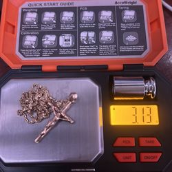 Gold 10k chain 14k pendant