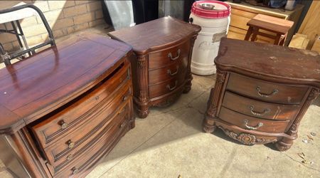 Set of 3 Wood Dresser and Nightstands