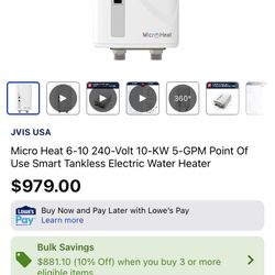 Water Heater Electric New/Nuevo 