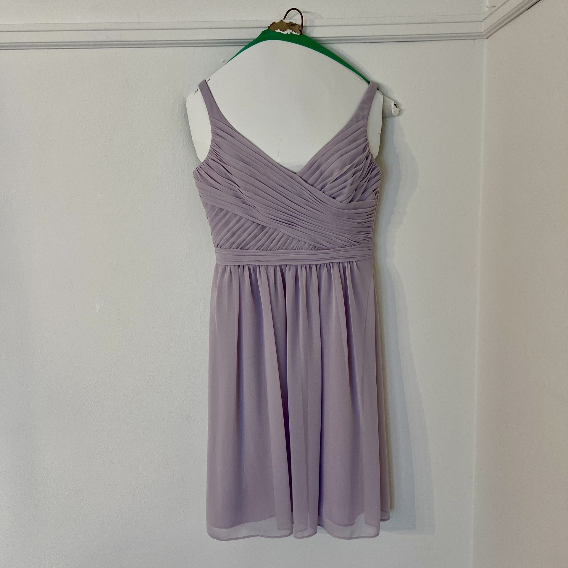 David’s Bridal Lilac Ruched Short Dress size 4