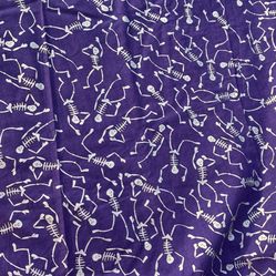 Skull Fabric. used. measurements about 88in x 43 