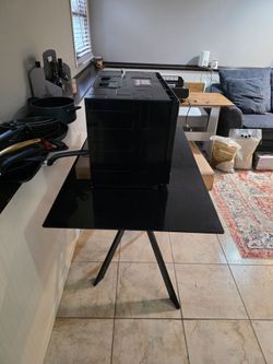 Dining Table and Microwave (with Hood Vent)