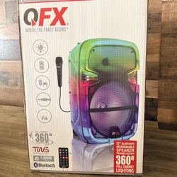 QFX 12” Bluetooth Rechargeable Speaker   With Microphone and LED Translucent Lights 🎶🎤