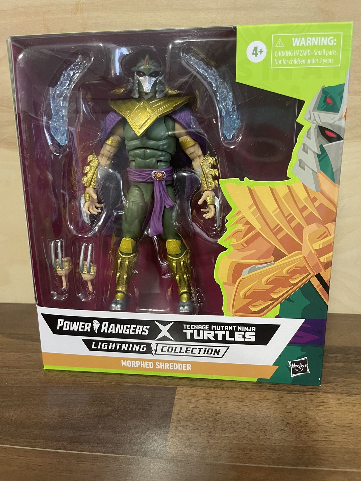 Hasbro TMNT Power Rangers Lightning Green Ranger Shredder Deluxe Action Figure NIB