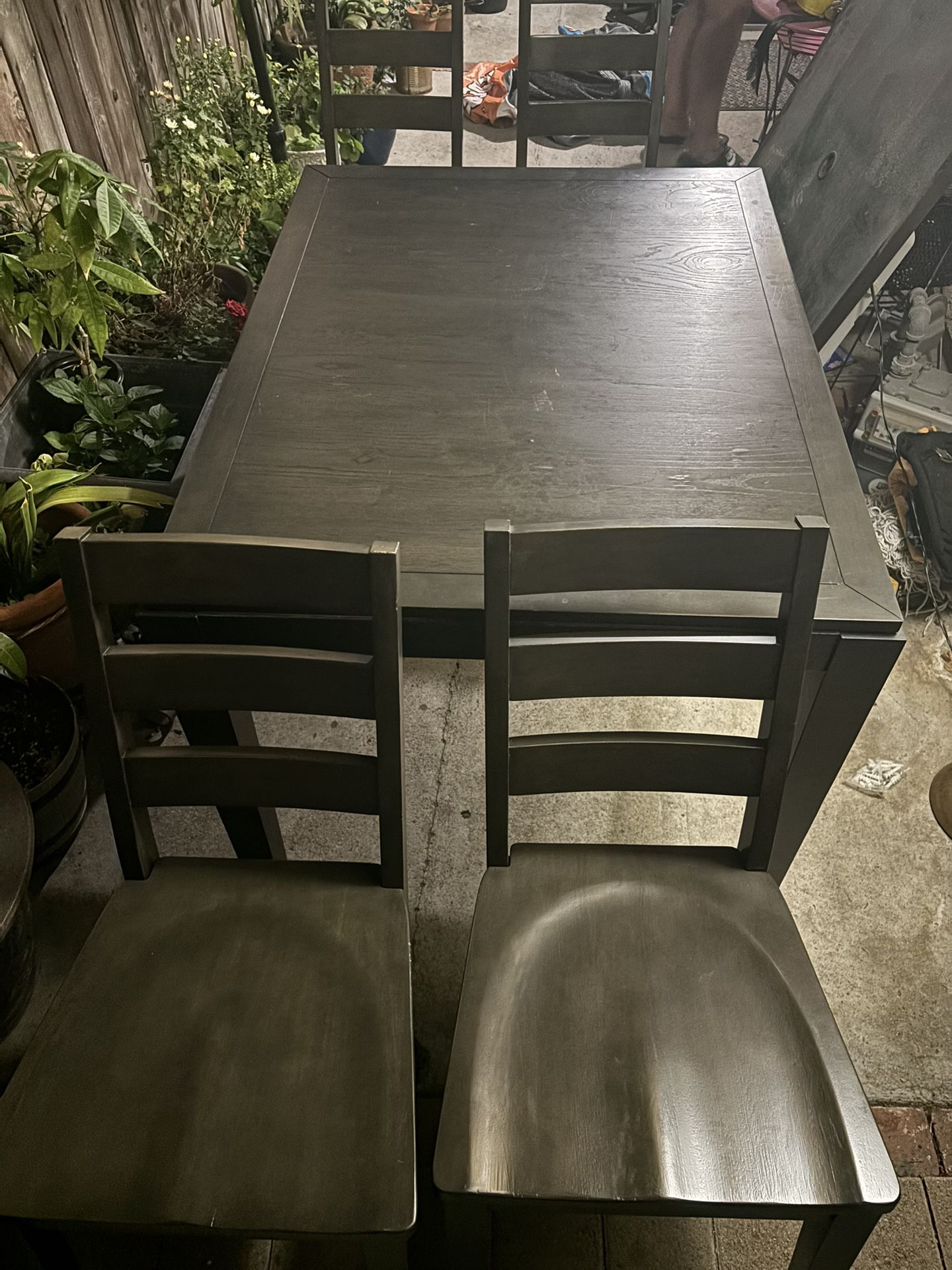 Dinning Table 4 Chairs Dark Brown
