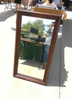Heavy wood mirror 41 by 22 inches
