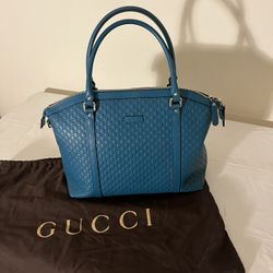 👜 Gucci Microguccissima Leather Tote – Teal – Authentic