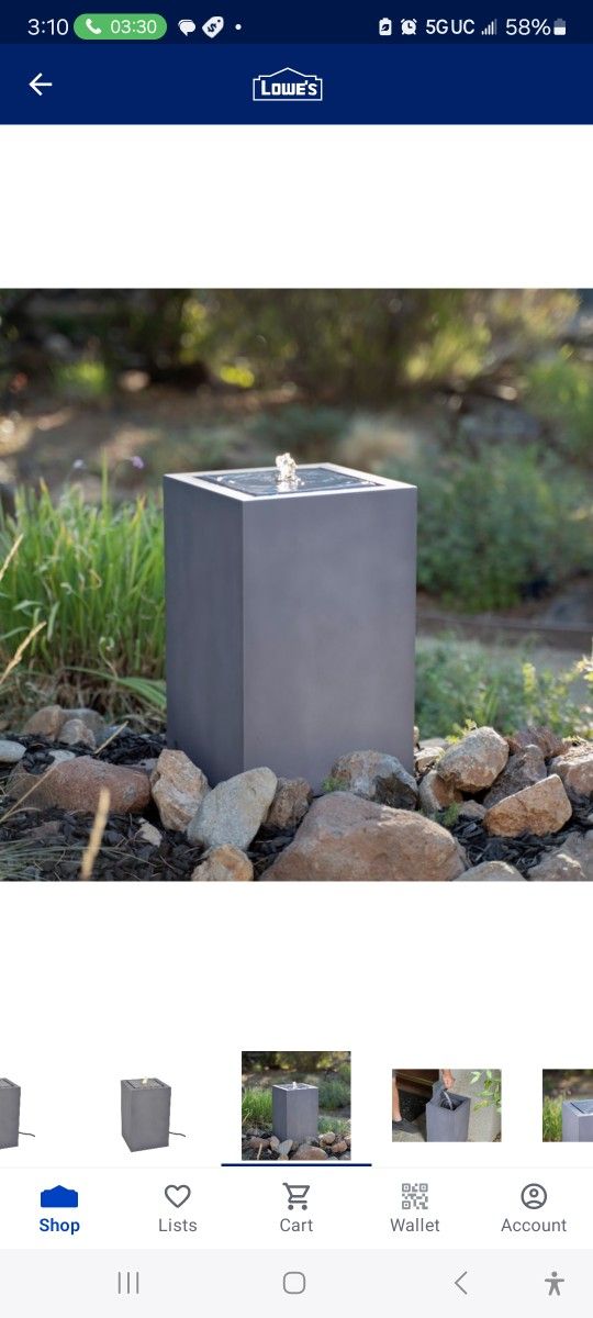 Bond 16.14-Inches H Metal Water Wall Outdoor Fountain Pump Included