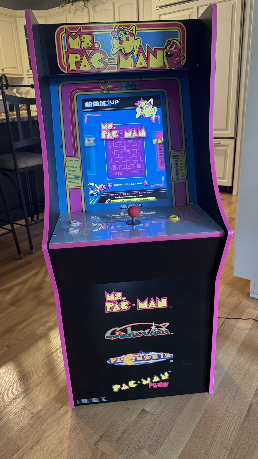 Arcade1Up Ms. PAC - MAN 15.6” IPS Display Perfect For At Home Gaming