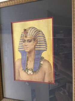 1935 San Francisco museum purchase now Rare Vintage Egyptian Papyrus Painting print Egyptian art