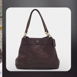 Coach Kristy Hobo Shoulder Bag Embossed Signature Purple Plum 