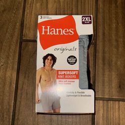 Hanes Super Soft Knit Boxers Comfortable Underwear 3pack