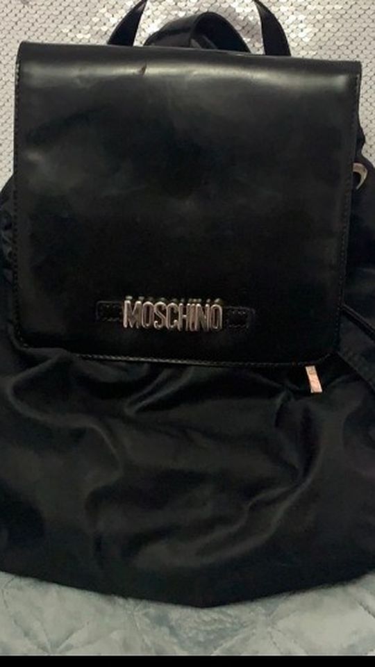 Moschino Black Nylon Backpack
