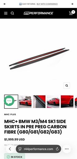 MHC+ BMW M3/M4 SK1 SIDE SKIRTS IN PRE PREG CARBON FIBRE (G80/G82/G83)