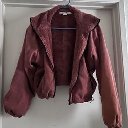 Dark Pink Fuzzy Jacket