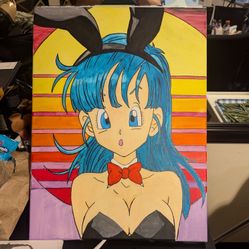 Dragon Ball Z. Bulma Character Acrylic Paint 18x24