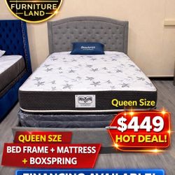 🔥 Queen Bundle Deal – Bed Frame + Mattress + Box Spring 🔥