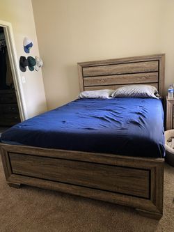Bedframe With Side Drawers And Night Stand 