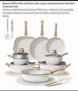 Bazova 24-Piece Ceramic Nonstick Cookware Set
