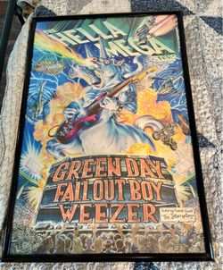 GREEN DAY / FALL OUT BOY / WEEZER "HELLA MEGA TOUR 2020" FRAMED CONCERT POSTER