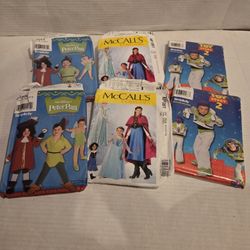 6 Sew Sewing Pattern Patterns Simplicity McCall's Toy Story Frozen Peter Pan