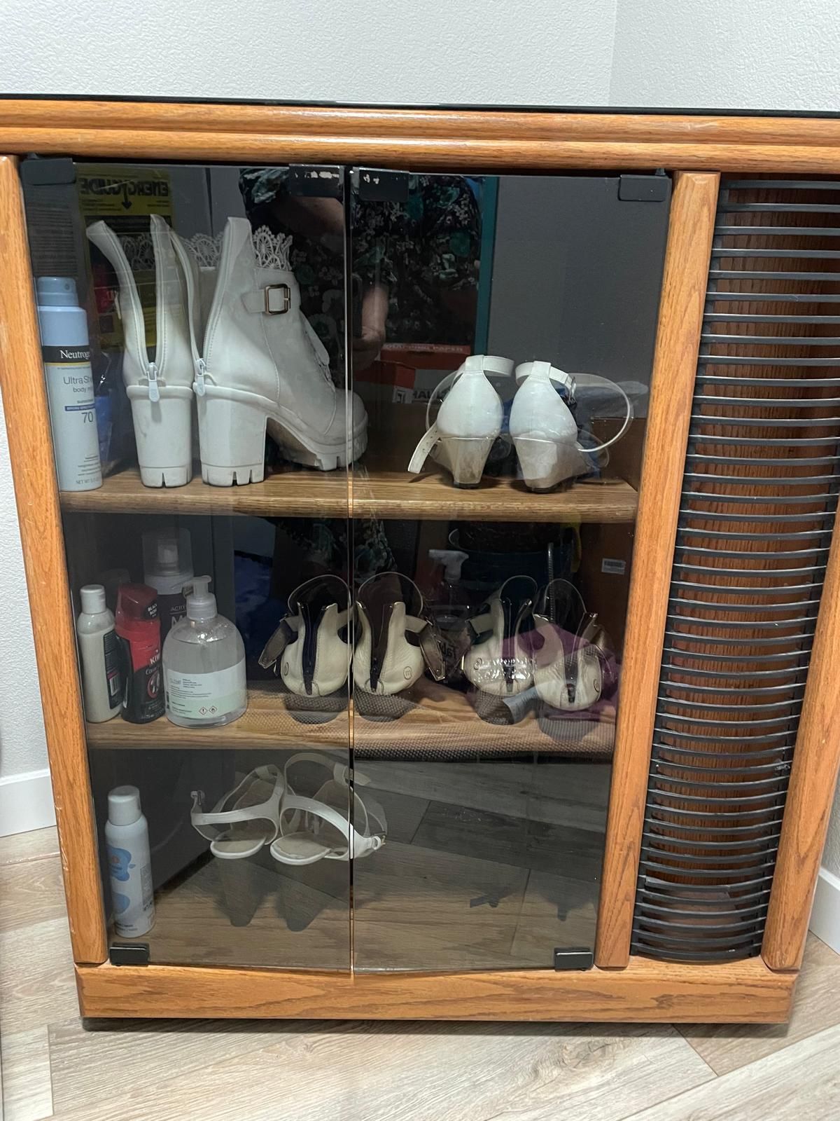 3 Tier Bamboo Shoe Storage Cabinet 3 ft Tall Shoe Rack Freestangding Shoe