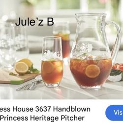 Set De 4 Vasos Altos Y Jarra De 86 Oz Nuevas En Sus Cajas 