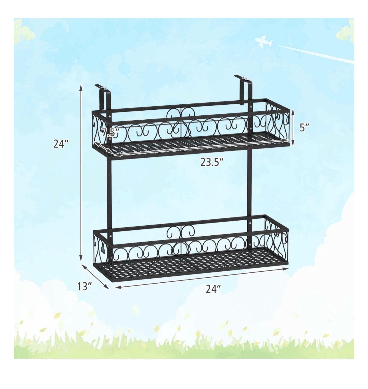All new flower pot holder with 2 planter baskets