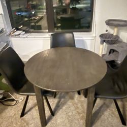 Urban Barn Small Dining Table and 3 Chairs. Dark Brown