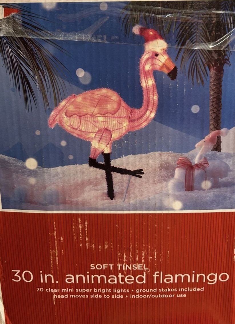 30” Prelit Pink Flamingo Outdoor Garden Lawn Decor