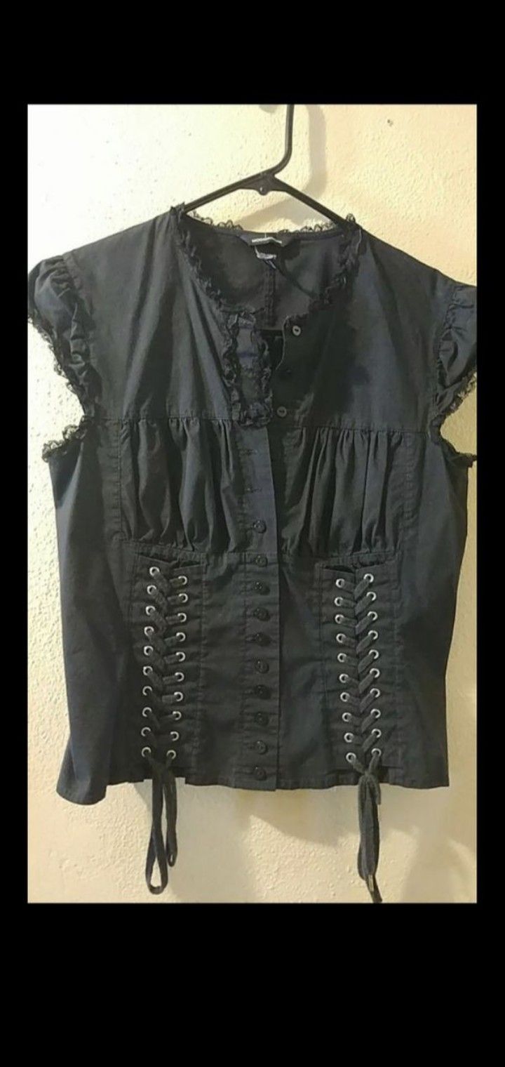 Moda-International/Victoria Secret online/Black-Corset with Lace/medium